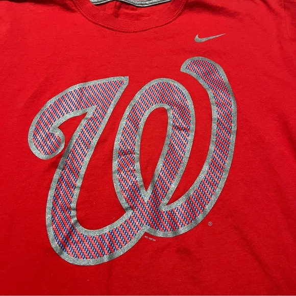 Washington Nationals Nike Red Logo Men's Tee Size XL Baseball MLB - Picture 3 of 6